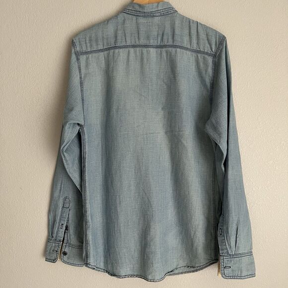 Iron & Resin chambray denim long-sleeve shirt Size M - Picture 2 of 9